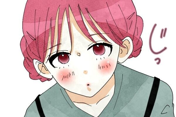 上目遣い イラスト