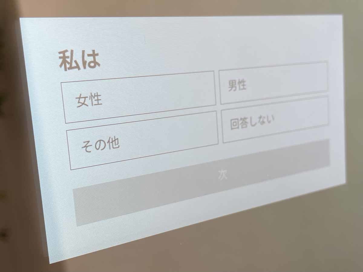 パーソナルな情報を入力