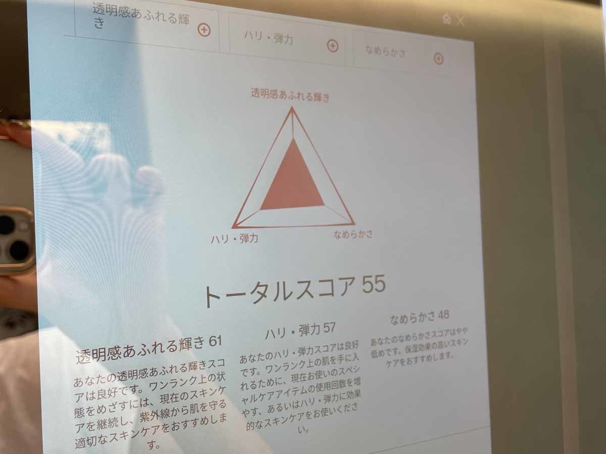 実際の診断結果がこちら。トータルスコアの数値は平均50なのだそう