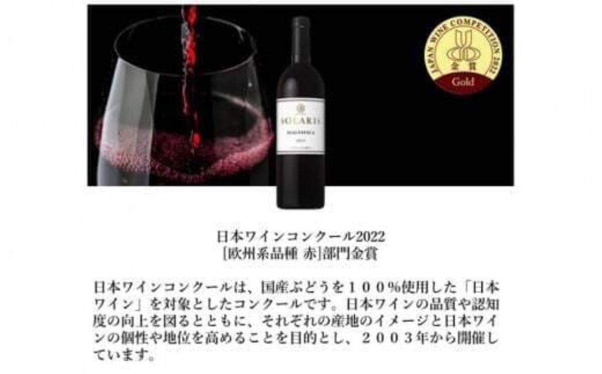 長野県小諸市ふるさと納税返礼品・最高峰の赤ワイン「ソラリス