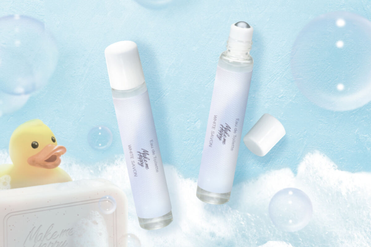 「メイクミーハッピー オードトワレ WHITE SAVON」(770円)