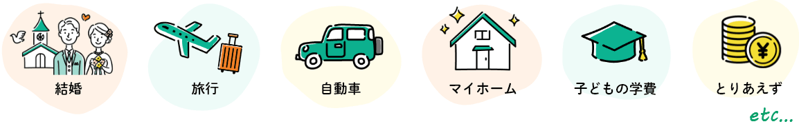 お金を貯める目的をメニューから選ぶ