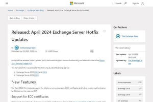 Microsoft、Exchange Serverの不具合に対処したHotfixアップデート公開